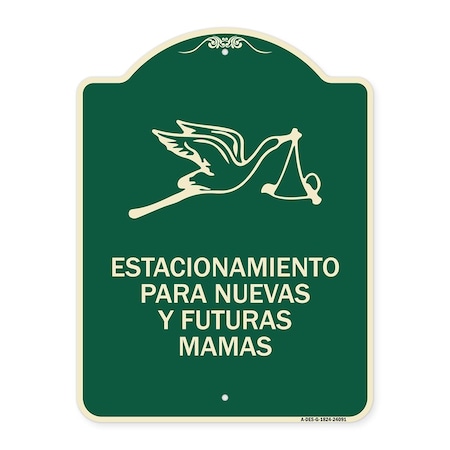 Signmission Estacionamento Para Nuevas Y Futuras Mamas Heavy-Gauge Aluminum Sign, 24" x 18", G-1824-24091 A-DES-G-1824-24091